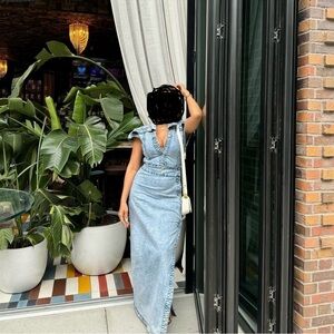 SHEIN Light Blue Denim Maxi Dress